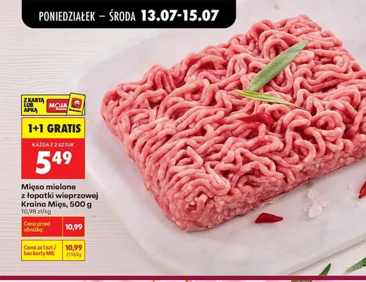 Mięso mielone z łopatki wieprzowej Kraina Mięs promocja w Biedronka