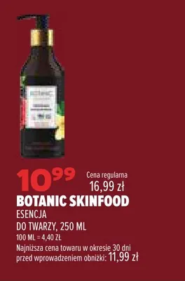 Esencja do twarzy Botanic Skinfood promocja w Drogerie Natura