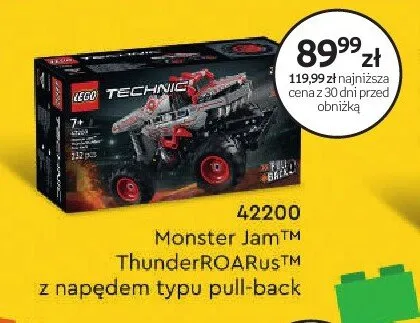 Klocki LEGO Technic 42200 Monster Jam ThunderROARus z napędem typu pull-back promocja w Empik