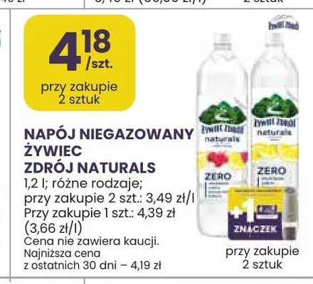 Napój niegazowany Żywiec Zdrój Naturals promocja w Stokrotka
