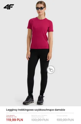 Legginsy trekkingowe szybkoschnące damskie 4F promocja w 4F