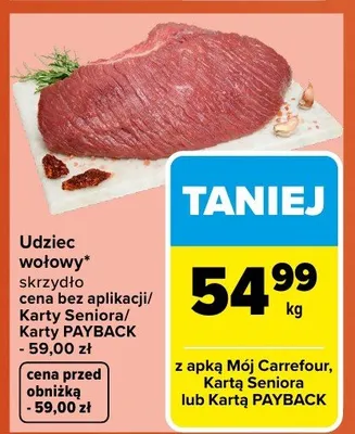 Udziec wołowy skrzydło promocja w Carrefour Market