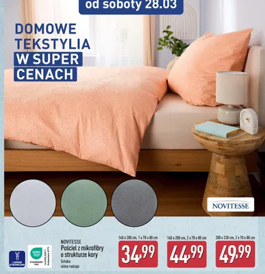 Pościel z mikrofibry o strukturze kory promocja w Aldi