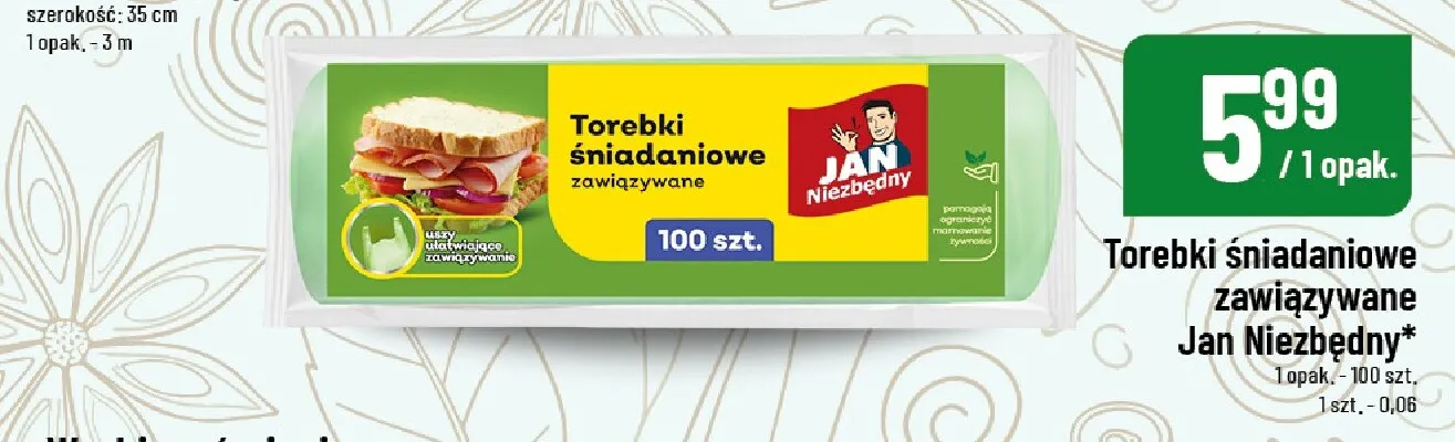 Torebki śniadaniowe zawiązywane Jan Niezbędny promocja w POLOmarket