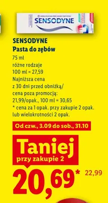 Pasta do zębów Sensodyne promocja w Lidl