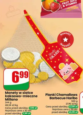 Monety w siatce kakaowo-mleczne Millano promocja w Dino