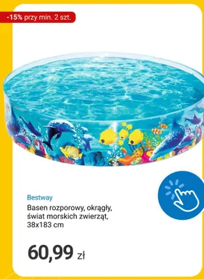 Basen rozporowy okrągły Bestway świat morskich zwierząt 38x183 cm promocja w Smyk