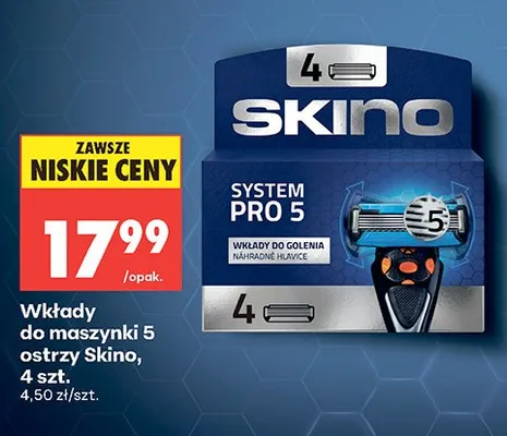 Wkłady do maszynki 5 ostrzy Skino promocja w Biedronka