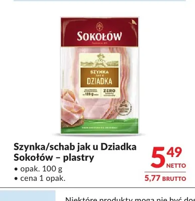 Schab jak u Dziadka Sokołów plastry promocja w Makro