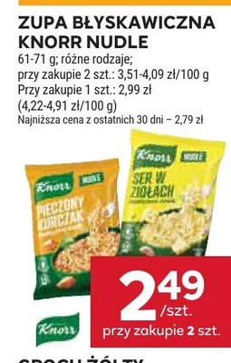Zupa błyskawiczna Knorr Nudle Ser w Ziołach promocja w Stokrotka