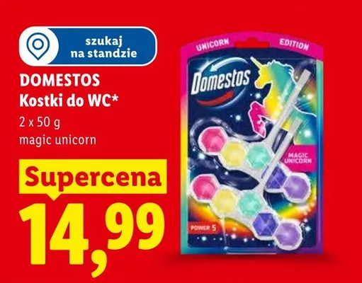 Kostki do WC Domestos Magic Unicorn 2x50g promocja w Lidl