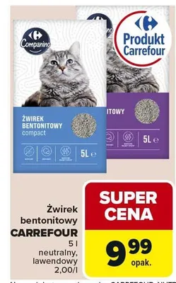 Żwirek bentonitowy 5l neutralny, lawendowy, morski promocja w Carrefour