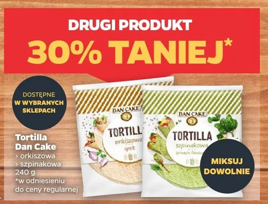 Tortilla orkiszowa Dan Cake promocja w Netto