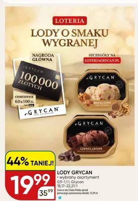Lody Grycan Bakaliowe 0,9-1,1l promocja w Chata Polska