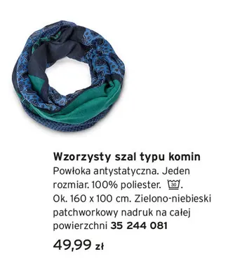 Wzorzysty szal typu komin promocja w Tchibo