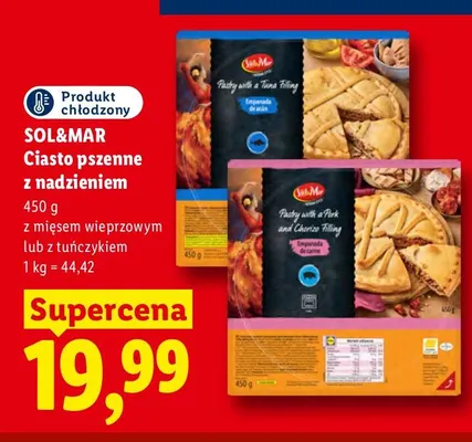 Ciasto pszenne z nadzieniem z tuńczykiem Sol & Mar promocja w Lidl