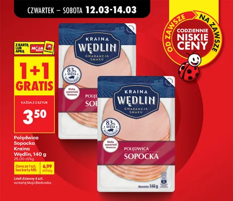 Polędwica sopocka 1+1 GRATIS promocja w Biedronka