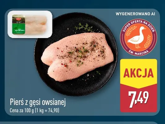 Pierś z gęsi owsianej promocja w Aldi