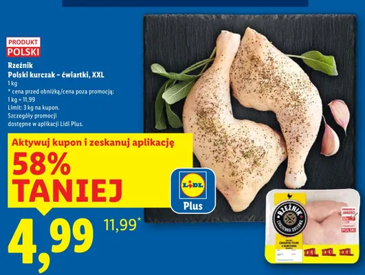 Kurczak polski - ćwiartki, XXL Rzeźnik promocja w Lidl