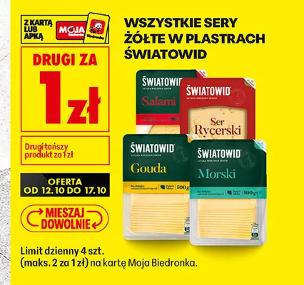 Ser gouda w plastrach Światowid promocja w Biedronka