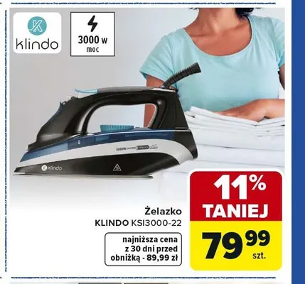 Żelazko KLINDO KSI3000-22 3000W promocja w Carrefour Market
