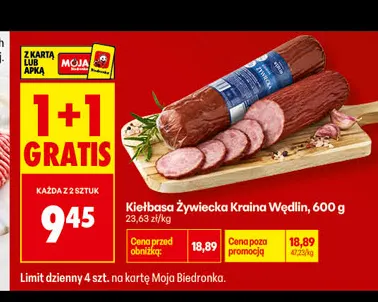 Kiełbasa żywiecka Kraina Wędlin promocja w Biedronka
