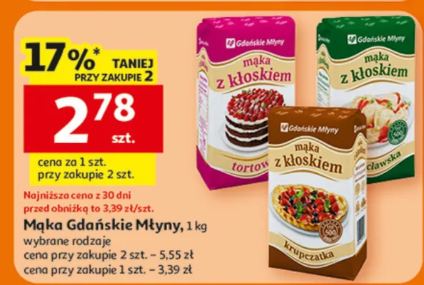 Mąka Gdańskie Młyny z kłoskim promocja w Auchan