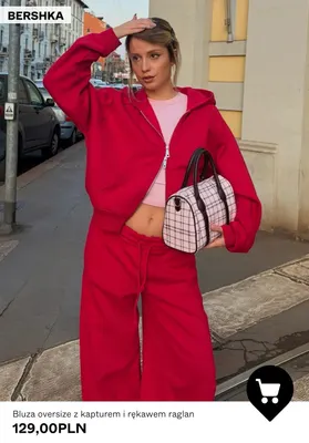 Bluza oversize z kapturem i rękawem raglan Bershka promocja w Bershka