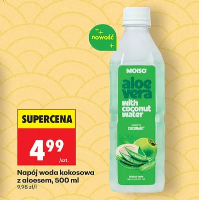 Napój woda kokosowa z aloesem Moiso promocja w Biedronka