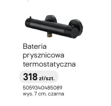 Bateria prysznicowa termostatyczna wys. 7 cm czarna promocja w Castorama