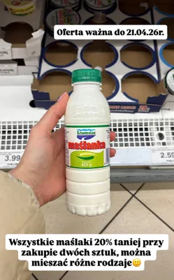 Maślanka różne rodzaje promocja w Dino