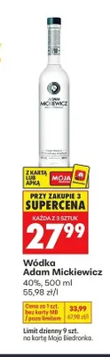 Wódka Adam Mickiewicz promocja w Biedronka