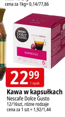 Kawa w kapsułkach Nescafe Dolce Gusto 12 sztuk promocja w Leclerc
