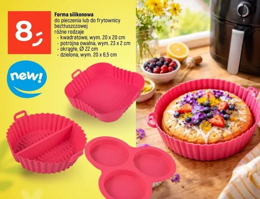 Forma silikonowa do pieczenia lub do frytownicy beztłuszczowej okrągła Ø 22 cm promocja w Dealz