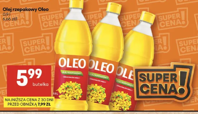 Olej rzepakowy Oleo promocja w Delikatesy Centrum