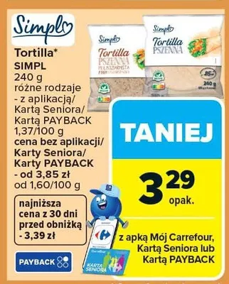 Tortilla Simply promocja w Carrefour Market