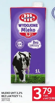 Mleko UHT 3,2% bez laktozy 1 l promocja w Selgros