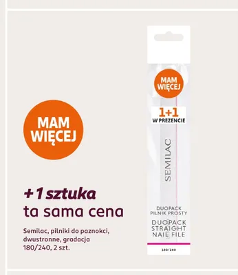 Pilniki do paznokci dwustronne gradacja 180/240 Semilac promocja w Rossmann