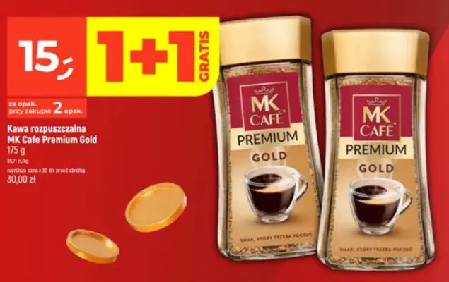 Kawa rozpuszczalna MK Cafe Premium Gold promocja w Dealz