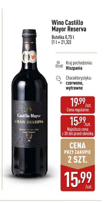 Wino Castillo Mayor Reserva promocja w Aldi