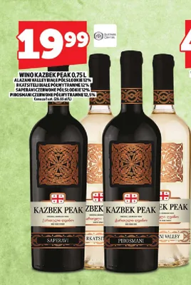 Wino Kazbek Peak białe/czerwone półwytrawne 12% Saferavi/Rkatsiteli białe półwytrawne 12% Pirosmani czerwone półsłodkie 12.5% promocja w TOPAZ