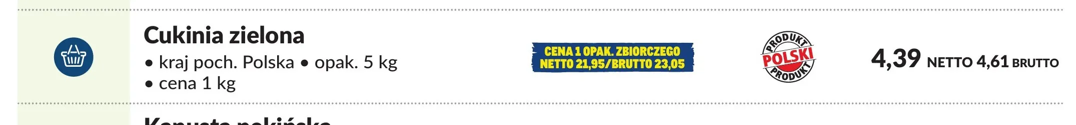Cukinia zielona polska promocja w Makro