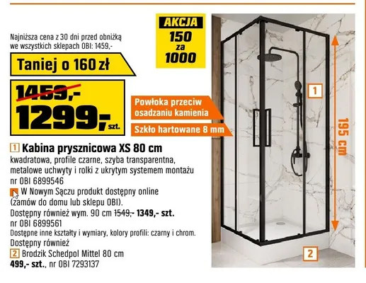 Brodzik Schedpol Mittel 80 cm promocja w OBI