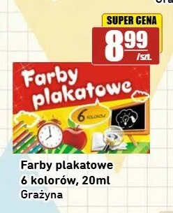 Farby plakatowe 6 kolorów 20 ml Grażyna promocja w API Market