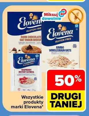 Płatki owsiane pełnoziarniste bezglutenowe Elovena Jumbo Wholegrain Oats promocja w Carrefour Market