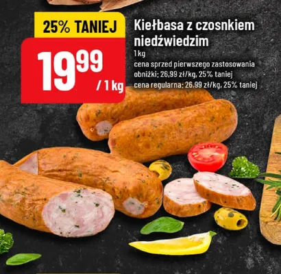 Kiełbasa z czosnkiem niedźwiedzim promocja w POLOmarket