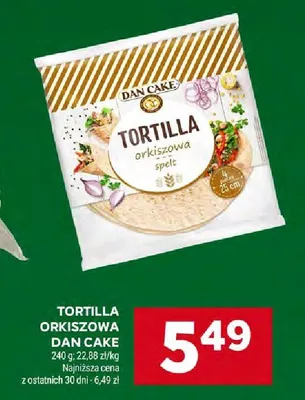 Tortilla orkiszowa spelt Dan Cake promocja w Stokrotka