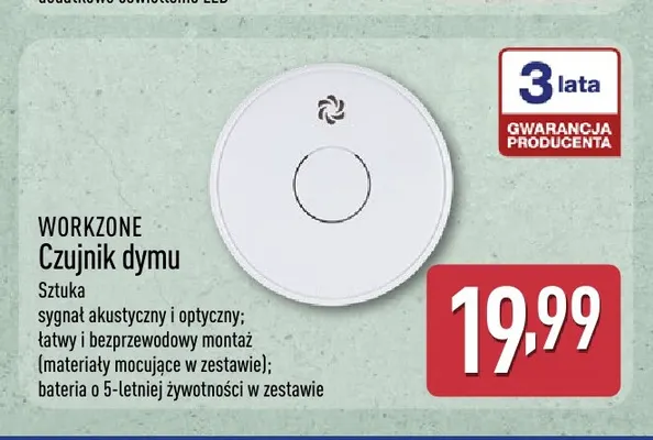 Czujnik dymu Workzone promocja w Aldi