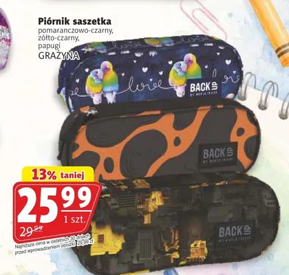 Piórnik saszetka żółto-czarny Grażyna promocja w Prim Market