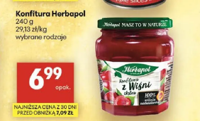 Konfitura z wiśni Herbapol promocja w Delikatesy Centrum